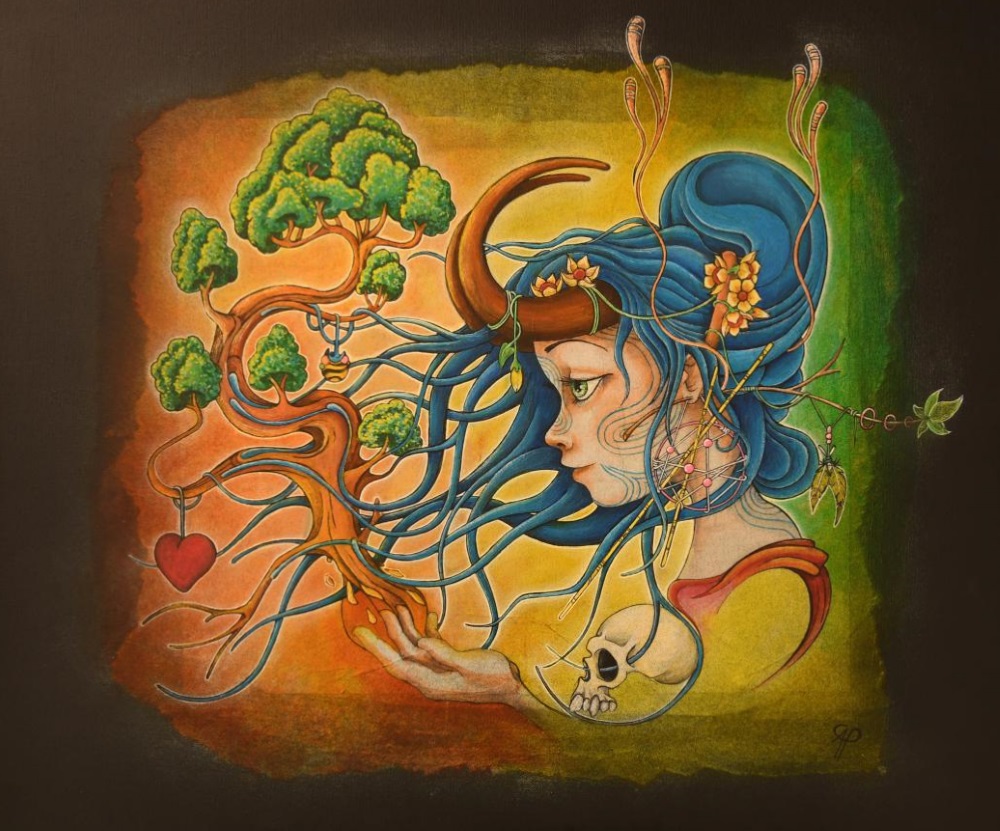 « Orga » Acrylique / Papier de Chine sur toile 65 x 54 Cap Phi 03/2021