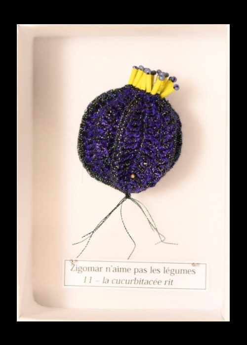 « ZAPL11 – la cucurbitacée rit » Crochet, broderie perles Olivia Ferrand 11/2020